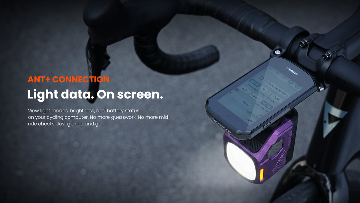 MagicShine EVO 1700 UT Purple — ANT+ connection to bike computers