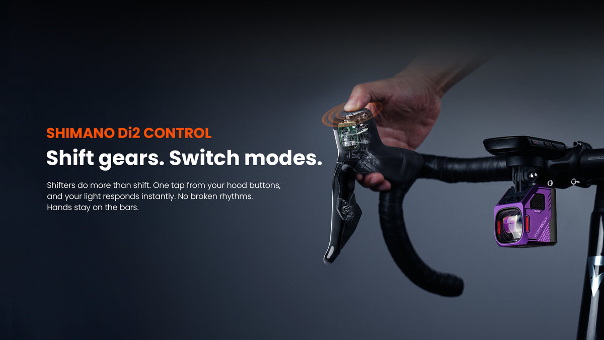 MagicShine EVO 1700 UT Purple — Shimano Di2 mode control